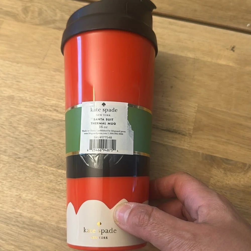 KATE SPADE SANTA SUIT THERMAL MUG 16oz